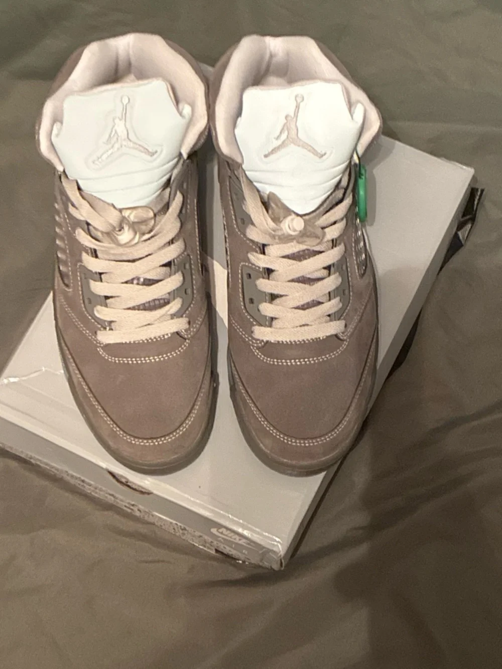 Jordan Retro Low Taupe Suede Sneakers with White Tongue